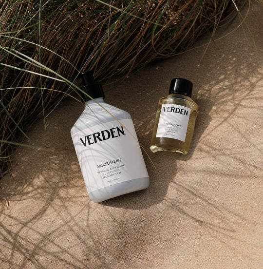 Arborealist Hand and Body Wash and Bath Oil on beach
